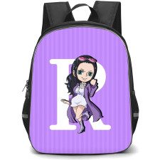 One Piece Robin Backpack StudentPack - Robin Purple Stripe Background