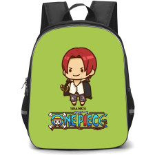 One Piece Shanks Backpack StudentPack - Shanks Chibi Portrait Green Background