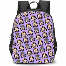 One Piece Usopp Backpack StudentPack - Chibi Icon Pattern Art On Purple Background