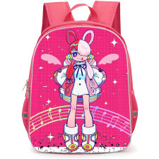 One Piece Uta Backpack School Bag StudentPack - One Piece Uta Chibi Art On Pink Background