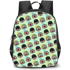 One Piece Zoro Backpack StudentPack - Zoro Chibi Avatar Pattern Art On Green Background