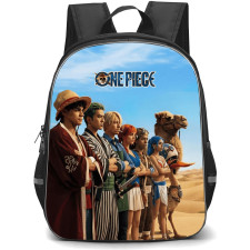 One Piece Netflix Backpack School Bag StudentPack - One Piece Netflix Desert Crew Sky Blue Design Poster