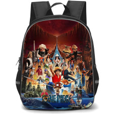 One Piece Netflix Backpack School Bag StudentPack - One Piece Netflix Grand Line Anime Collage Poster