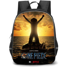 One Piece Netflix Monkey D Luffy Backpack StudentPack - Monkey D Luffy Back Portrait On The Boat