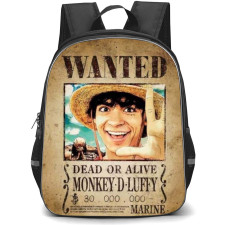 One Piece Netflix Monkey D Luffy Backpack StudentPack - Monkey D Luffy Wanted