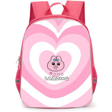 Opanchu Usagi Backpack StudentPack - Opanchu Usagi Avatar Loading On Pink Heart Shapes Background