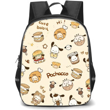 Pochacco Sanrio Backpack School Bag StudentPack - Pochacco Sanrio Burger Brown Pattern