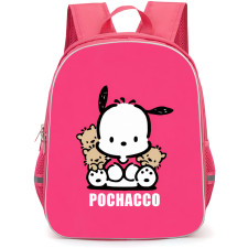 Pochacco Sanrio Backpack School Bag StudentPack - Pochacco Sanrio Portrait Series Poster On Pink Background