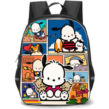 Pochacco Sanrio Backpack School Bag StudentPack - Pochacco Sanrio Sitting Portrait Collage Background
