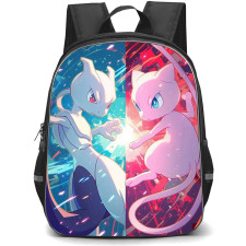 Pokemon Backpack School Bag StudentPack - Pokemon Mewtwo & Mew Side By Side Anime Art Poster