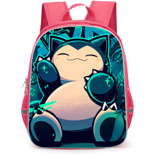 Pokemon Snorlax Backpack School Bag StudentPack - Pokemon Snorlax Sleeping Blue-Green Coloring Poster