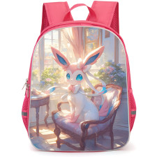 Pokemon Sylveon Backpack School Bag StudentPack - Pokemon Sylveon Sitting On A Sofa Anime Art Poster