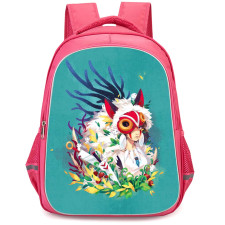 Princess Mononoke San Backpack StudentPack - San Oil Painting On Cyan Background