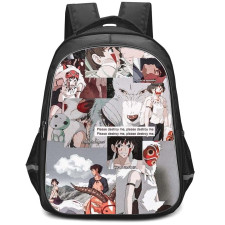 Princess Mononoke Backpack StudentPack - Princess Mononoke San and Ashitaka Collage