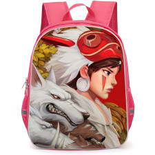 Princess Mononoke Backpack StudentPack - Princess Mononoke San And Moro Side Portrait Illustration Poster