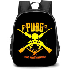 PUBG Backpack StudentPack - PUBG Logo In Yellow On Black Background Winner Winner Chicken Dinner