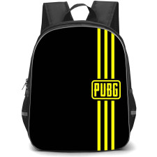 PUBG Backpack StudentPack - PUBG Logo Yellow Stripe On Black Background