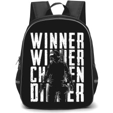 PUBG Backpack StudentPack - PUBG Winner Chicken Dinner Black And White