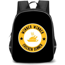 PUBG Backpack StudentPack - PUBG Winner Winner Chicken Dinner Logo On Black Background