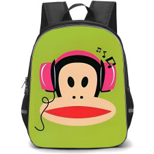 Paul Frank Backpack StudentPack - Monkey with Headset Green Background