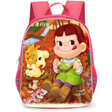 Peko and Poko Backpack StudentPack - Peko Holding a Necklace Forest Background