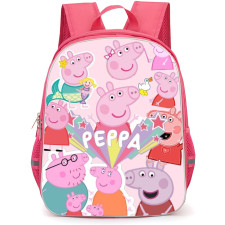 Peppa Pig School Backpack StudentPack - Characters Collage Pink Background