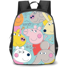 Peppa Pig School Backpack StudentPack - Characters Portrait Green Background