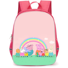 Peppa Pig School Backpack StudentPack - Characters Portrait Rainbow Background