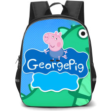 Peppa Pig George Pig School Backpack StudentPack - George Pig Portrait Dinosaur Background
