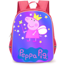 Peppa Pig School Backpack StudentPack - Peppa Pig Portrait Purple Background