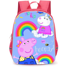 Peppa Pig School Backpack StudentPack - Peppa Pig Sitting In Rainbow Illustration