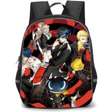 Persona 5 Backpack StudentPack - Characters Holding Masks Bulls Eye Background