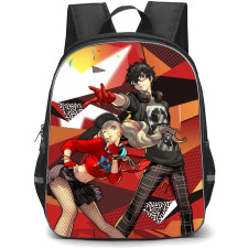 Persona 5 Ren Amamiya Backpack StudentPack - Ren Amamiya & Ann Takamaki Headset Red Comic Background