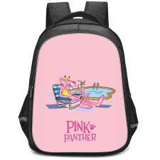 The Pink Panther Backpack StudentPack - The Pink Panther Sitting On Swimming Pool Pink Background