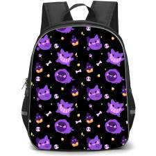 Pokemon Backpack StudentPack - Ghost Element Pattern Black Background