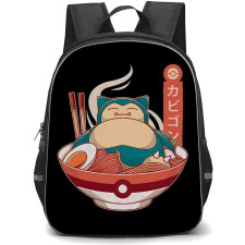 Pokemon Snorlax Backpack StudentPack - Snorlax Ramen Cartoon Art
