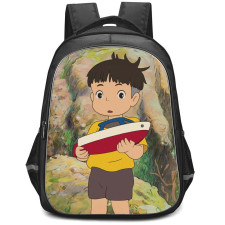 Ponyo Sosuke Backpack StudentPack - Sosuke Holding Boat Poster