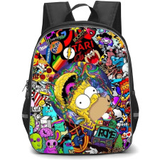 Pop Art Pattern Backpack StudentPack - Bart Simpson Head Open