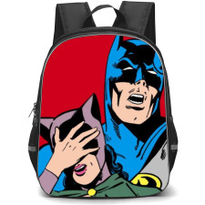 Pop Art Pattern Backpack StudentPack - Batman and Batwoman Face Palm