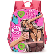 Pop Art Pattern Backpack StudentPack - Blow Me Kiss Me Im Ugly
