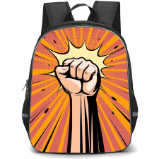 Pop Art Pattern Backpack StudentPack - Hands Up Burst Red Orange