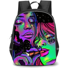 Pop Art Pattern Backpack StudentPack - Hitting a Blunt Galaxy Background