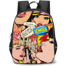 Pop Art Pattern Backpack StudentPack - I Cant Stand it Women Comic Art