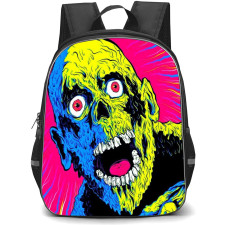 Pop Art Pattern Backpack StudentPack - More Brains Zombie Pink Background