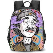 Pop Art Pattern Backpack StudentPack - Mushtache Man Smoking in 1997