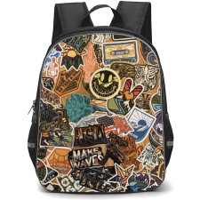 Pop Art Pattern Backpack StudentPack - Nature Signs Sticker Art Collage