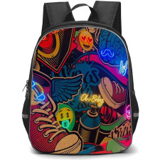 Pop Art Pattern Backpack StudentPack - Oh Baby Sneakers with Wings