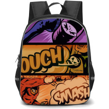 Pop Art Pattern Backpack StudentPack - Ouch Smash Comic Art