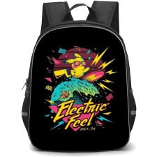 Pop Art Pattern Backpack StudentPack - Pikachu Surfing Electric Feel