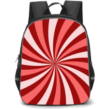 Pop Art Pattern Backpack StudentPack - Red and White Spiral Ray Background